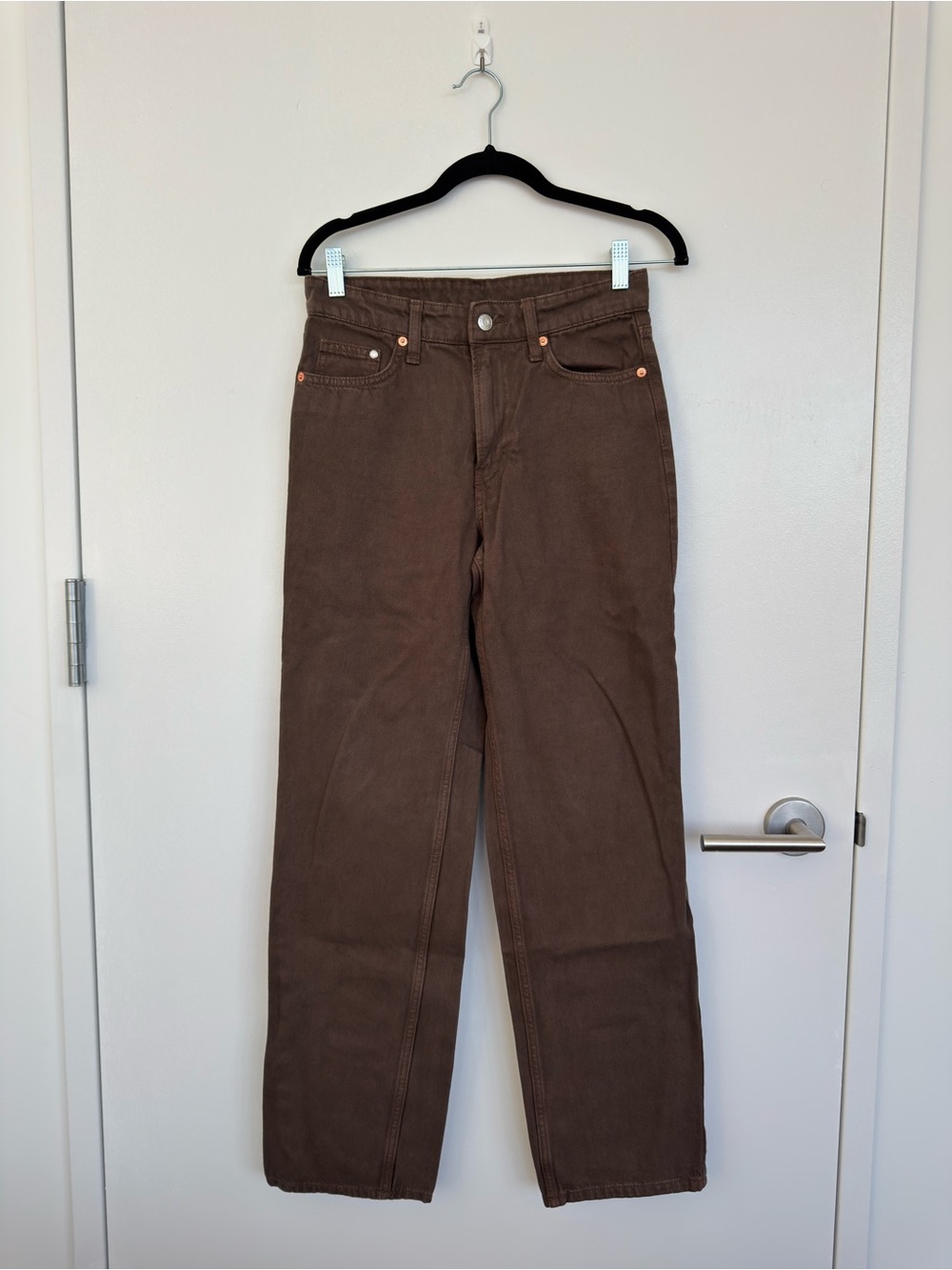 Brown Straight-Leg Jeans
